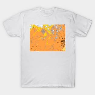 Orange Yellow Red Striations Abstract T-Shirt